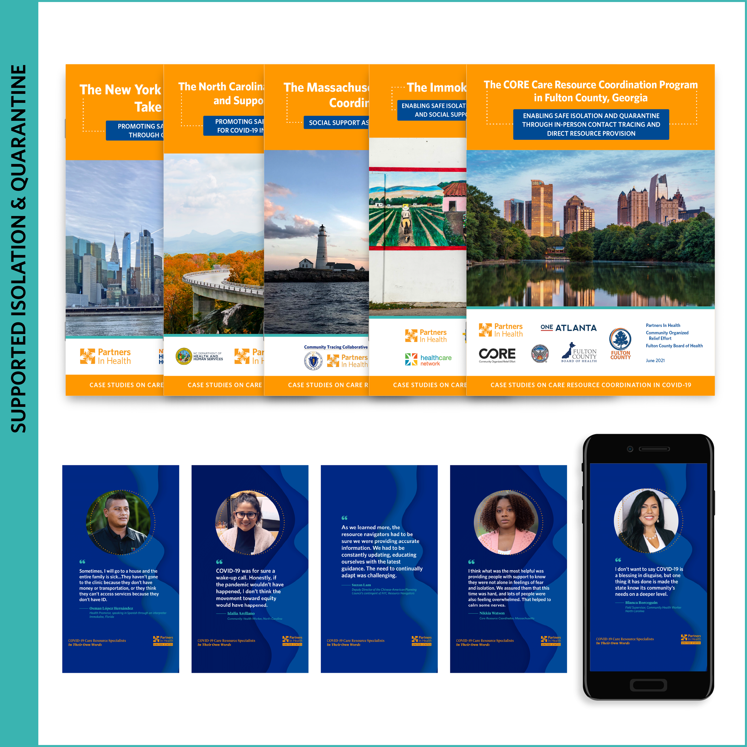 Case studies on Care Resource Coordination and social graphics on supportive isolation and quarantine