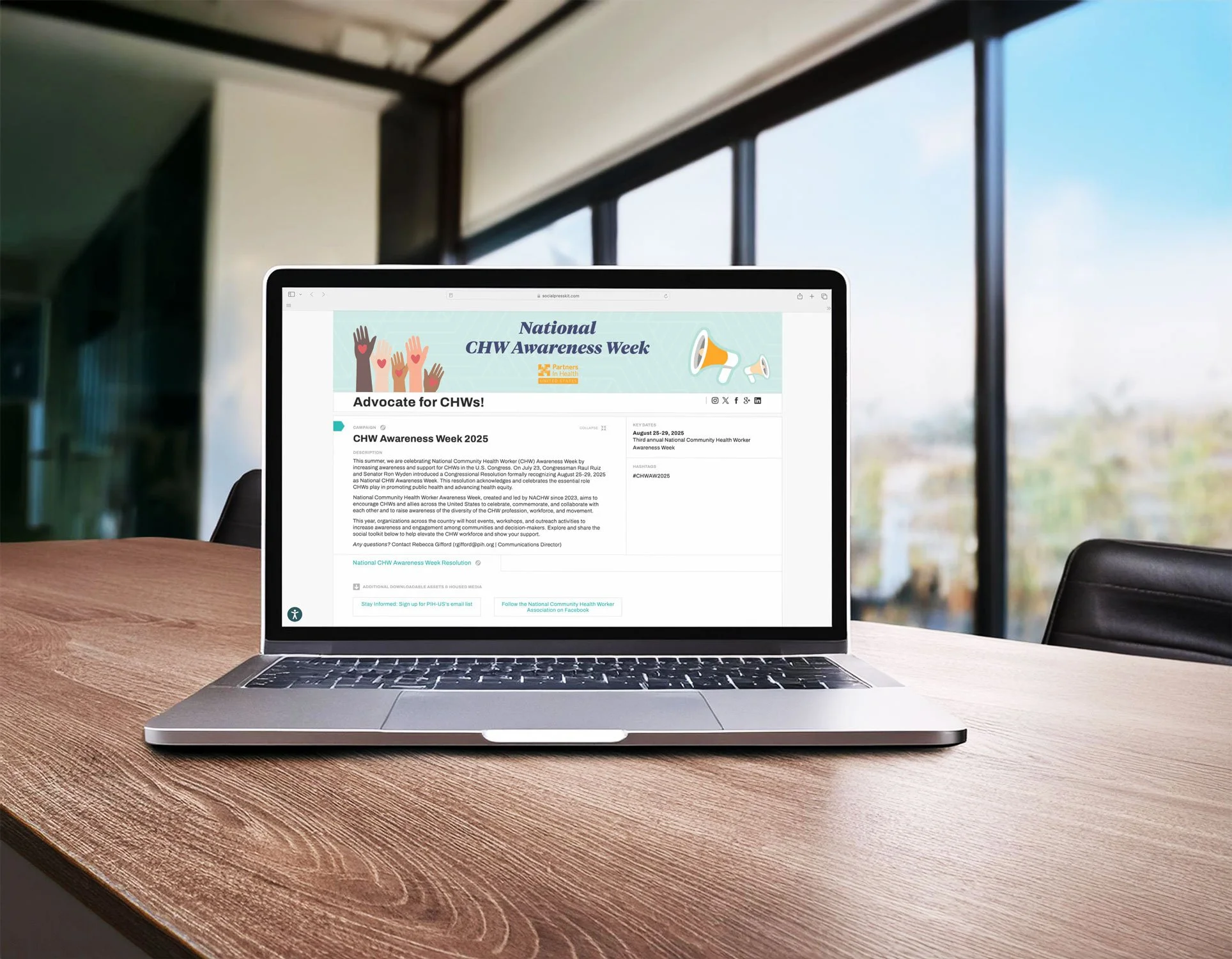 Social press kit for CHW Advocacy