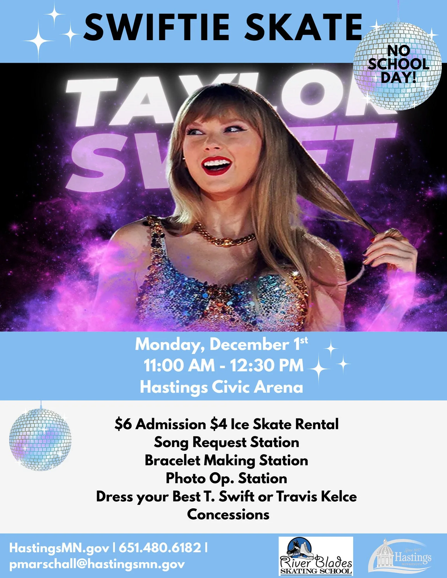 💜 ⛸️&nbsp;SWIFTIE SKATE&nbsp;Mon. Dec. 1 11:00 am-12:30 pm