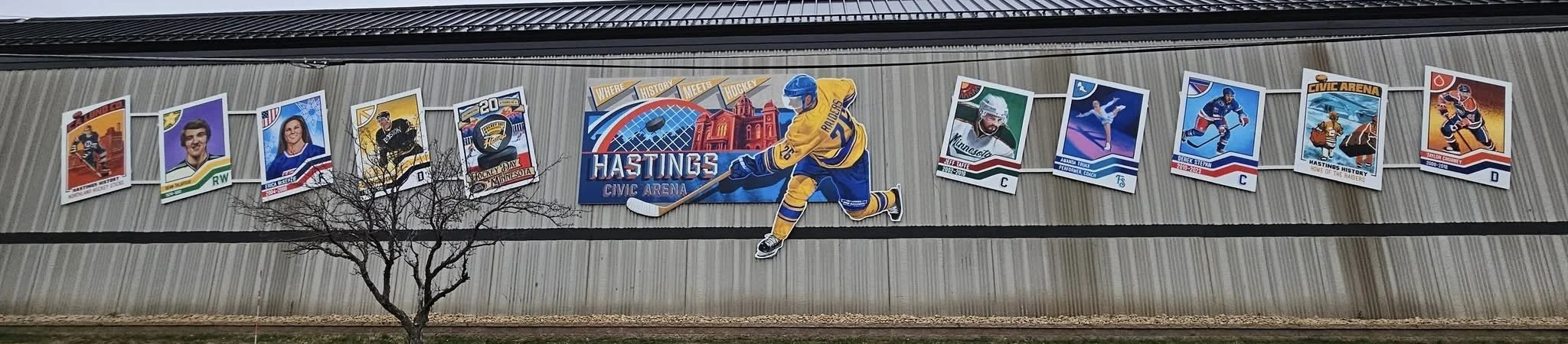 River Blades Skating School Owner/Director featured on Hastings Civic Arena Mural 