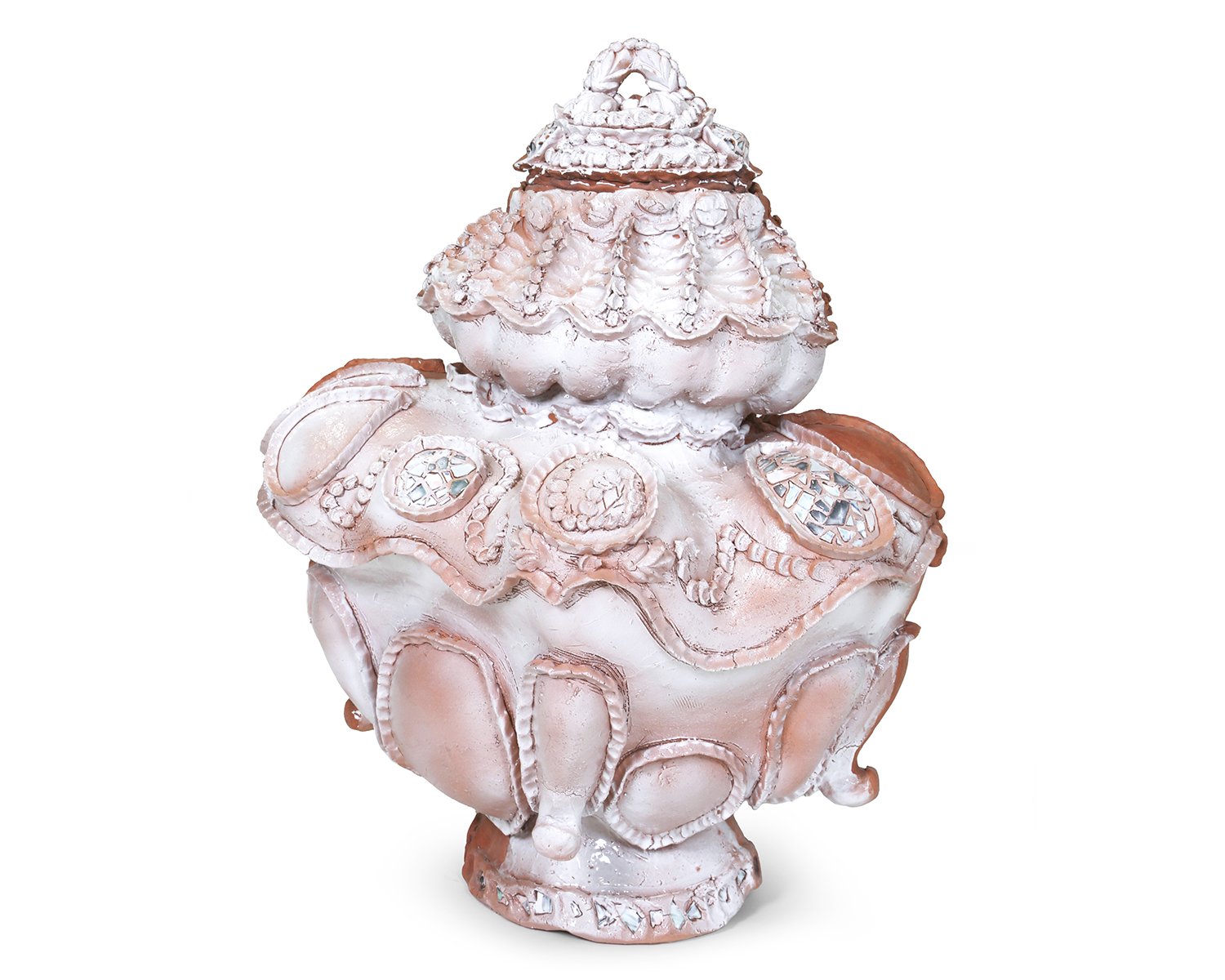 Tureen, 2018, earthenware, glaze, terra sig, shards, 31” x 23” x 24” $10,000 - Available