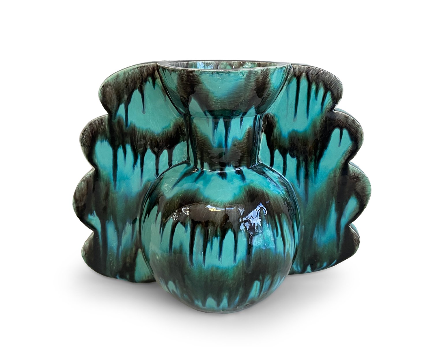 Slab Vase, 2024, earthenware, glaze, 11.5” x 15” x 9” $3000 - Available