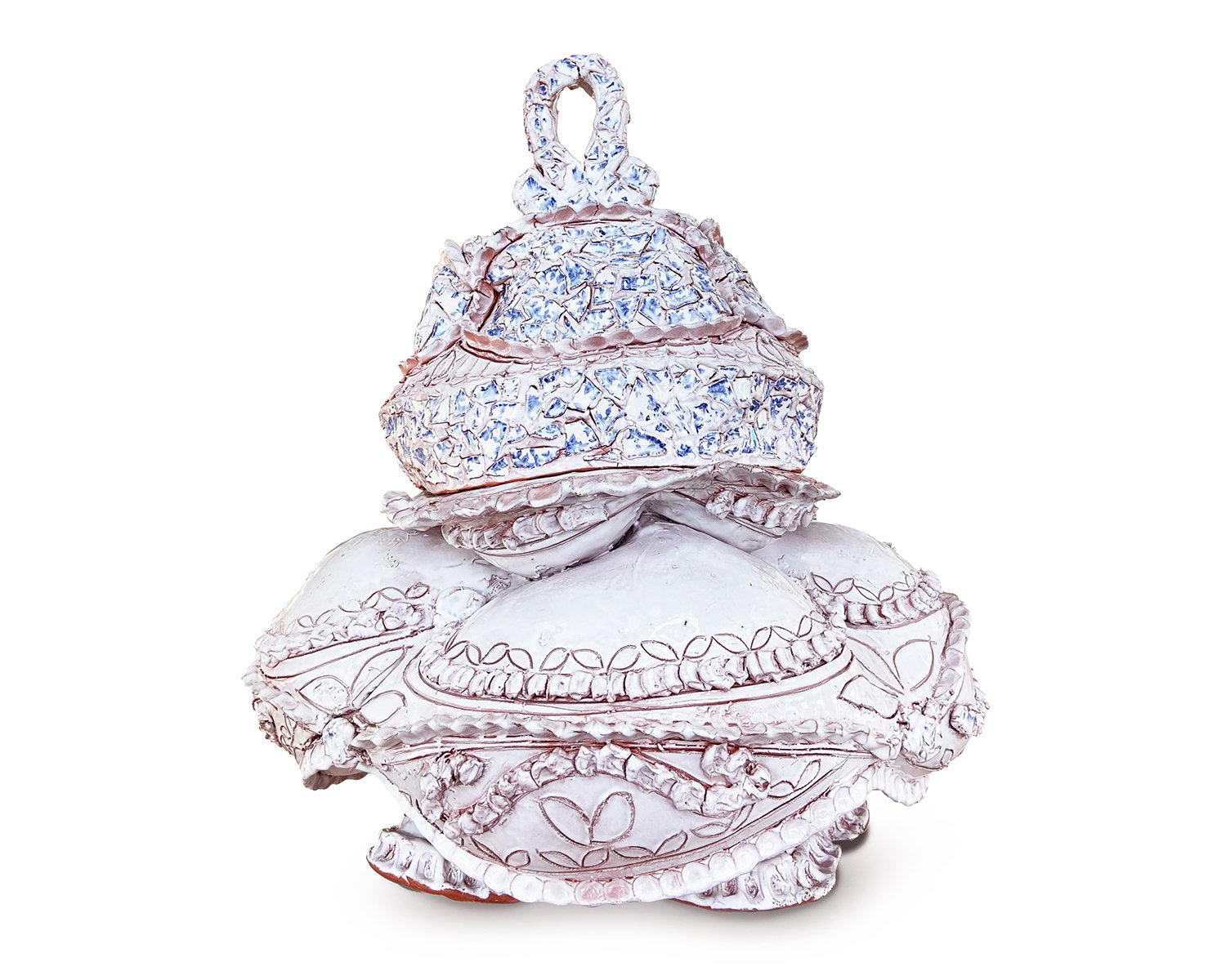 Shard Tureen, 2021, earthenware, glaze, imitation porcelain shards, 19” x 17” x 15” $5000 - Available