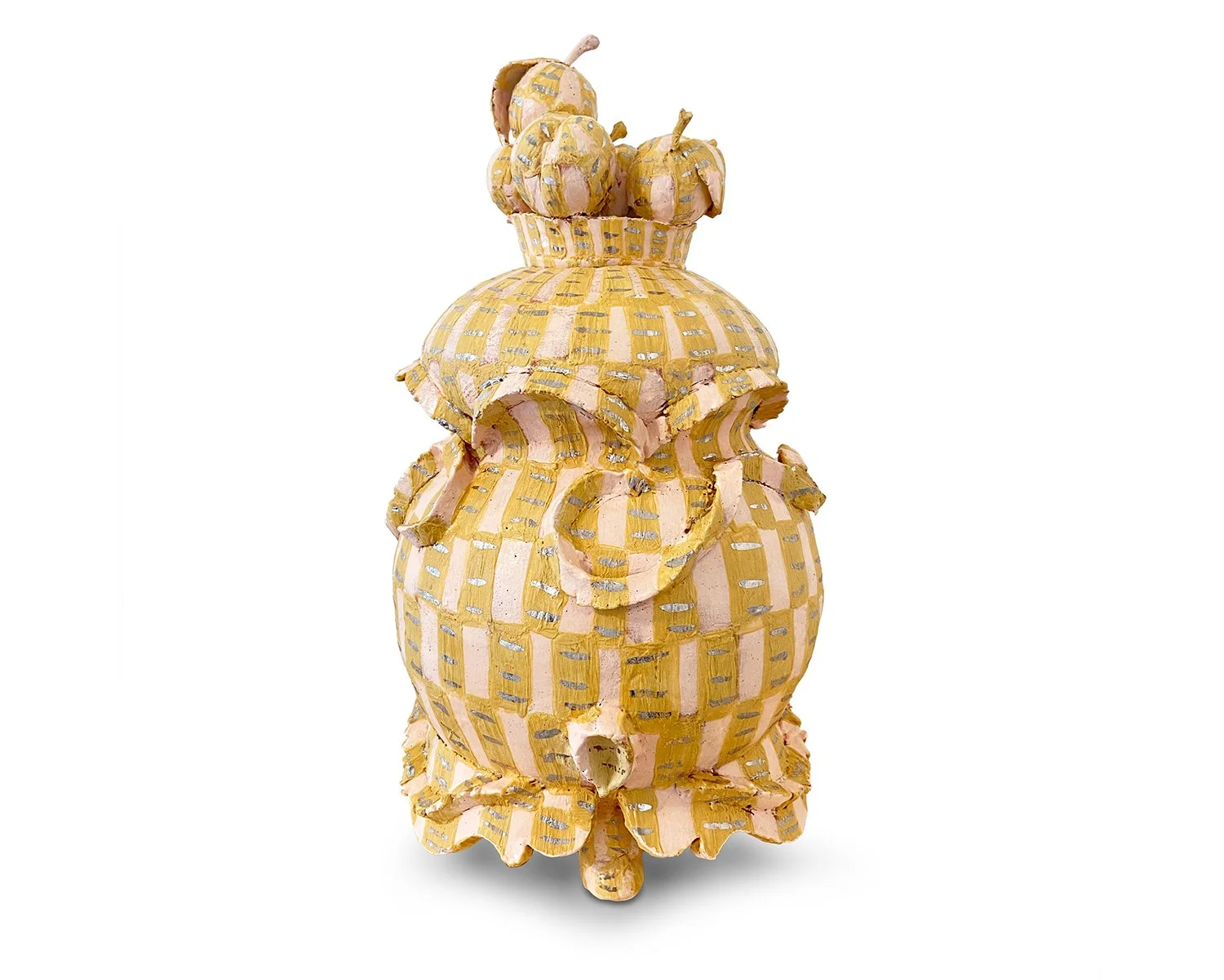 Fruit Cluster Jar, 2021, earthenware, slip, glaze, luster, 18” x 10” x 10” $4500 - Available