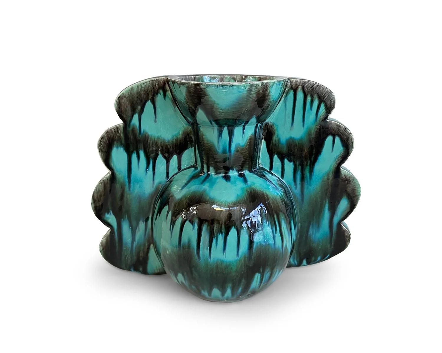 Green Slab Vase, 2024, earthenware, glaze, 11.5” x 15” x 9” $2000 - Available