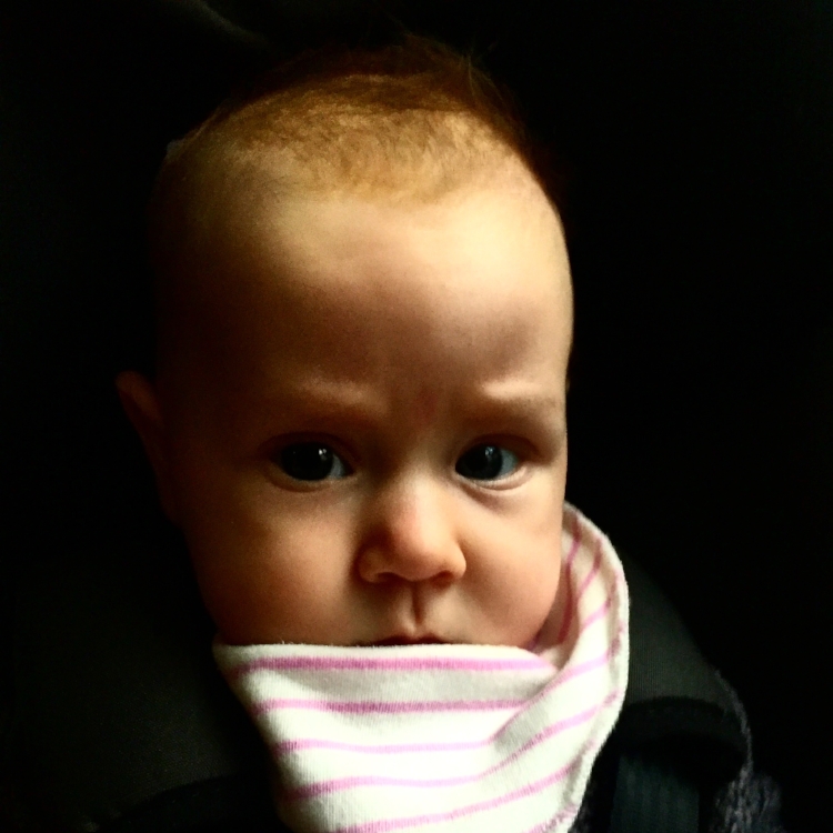 This little face hasn't been this worried since her last bath-time.