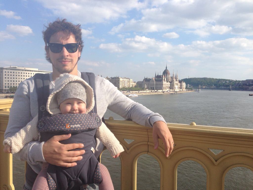 Nothing can stop these intrepid man and baby explorers. Not even builders.