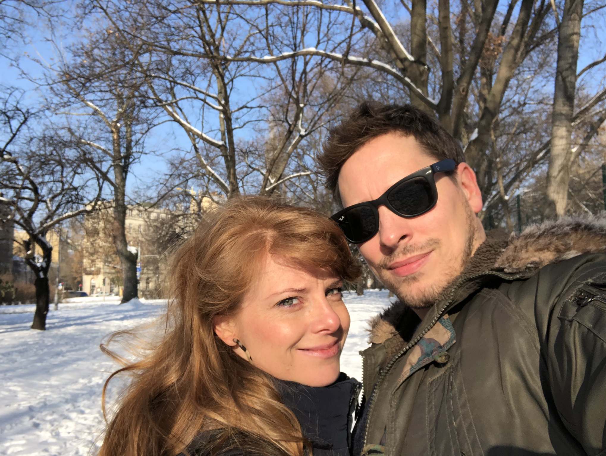 A stroll in the snow with my favourite ginger female