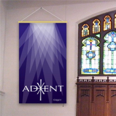 Dye sublimated fabric banners with a satin finish.