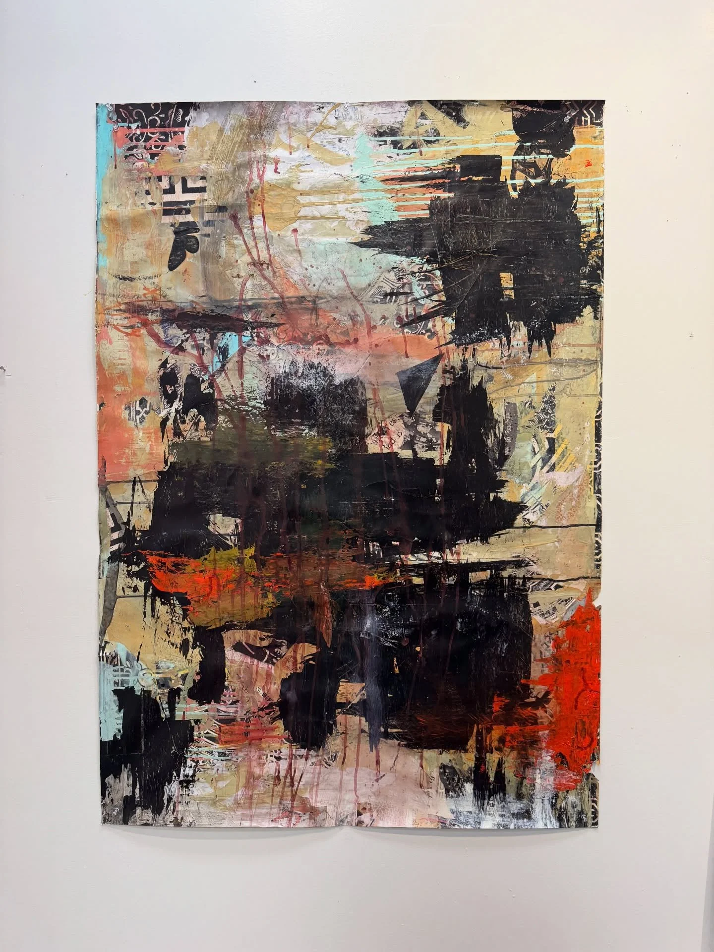 Happy this piece is going to a good home. It&rsquo;s not mounted yet so a bit hard to photograph, but I wanted to include some of the little details that can be found in it.

This piece began, along with many others, on a paper roll printed with blac