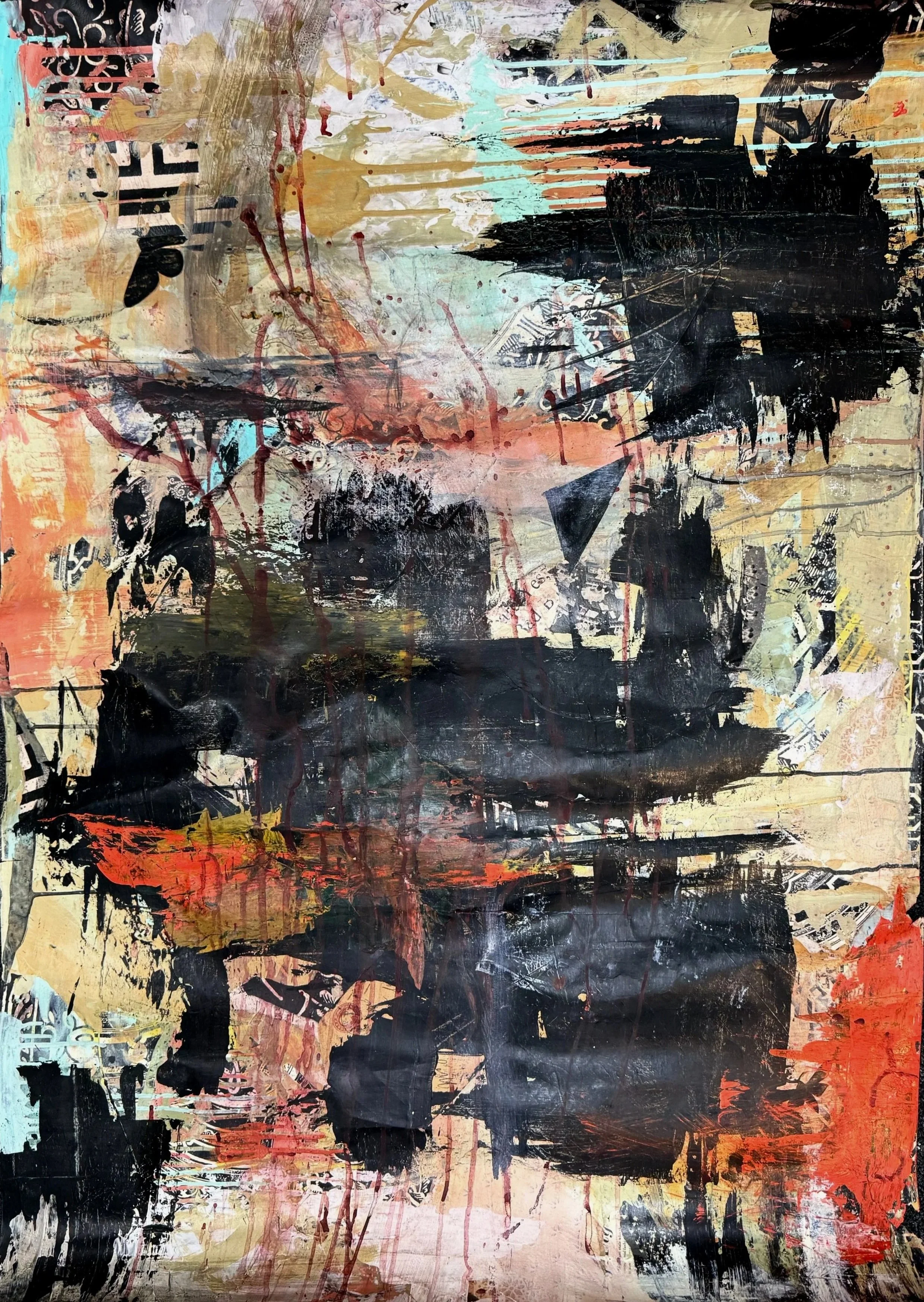 After the Static, 2025
Acrylic and oil on paper
34x54"
Private Collection