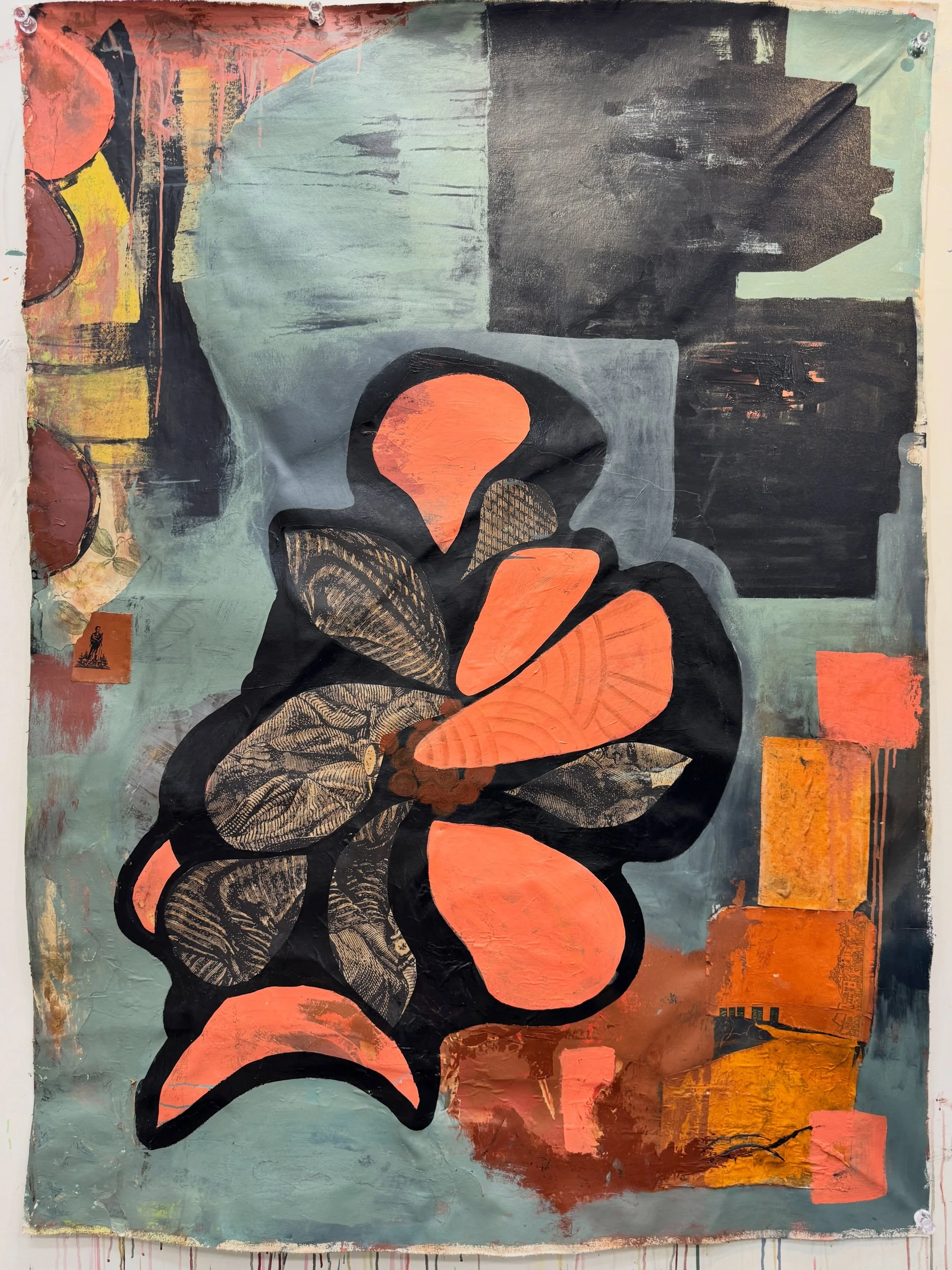Needed to show this 6 foot amoeba without being cropped. 

#abstractpainting #figuringitout