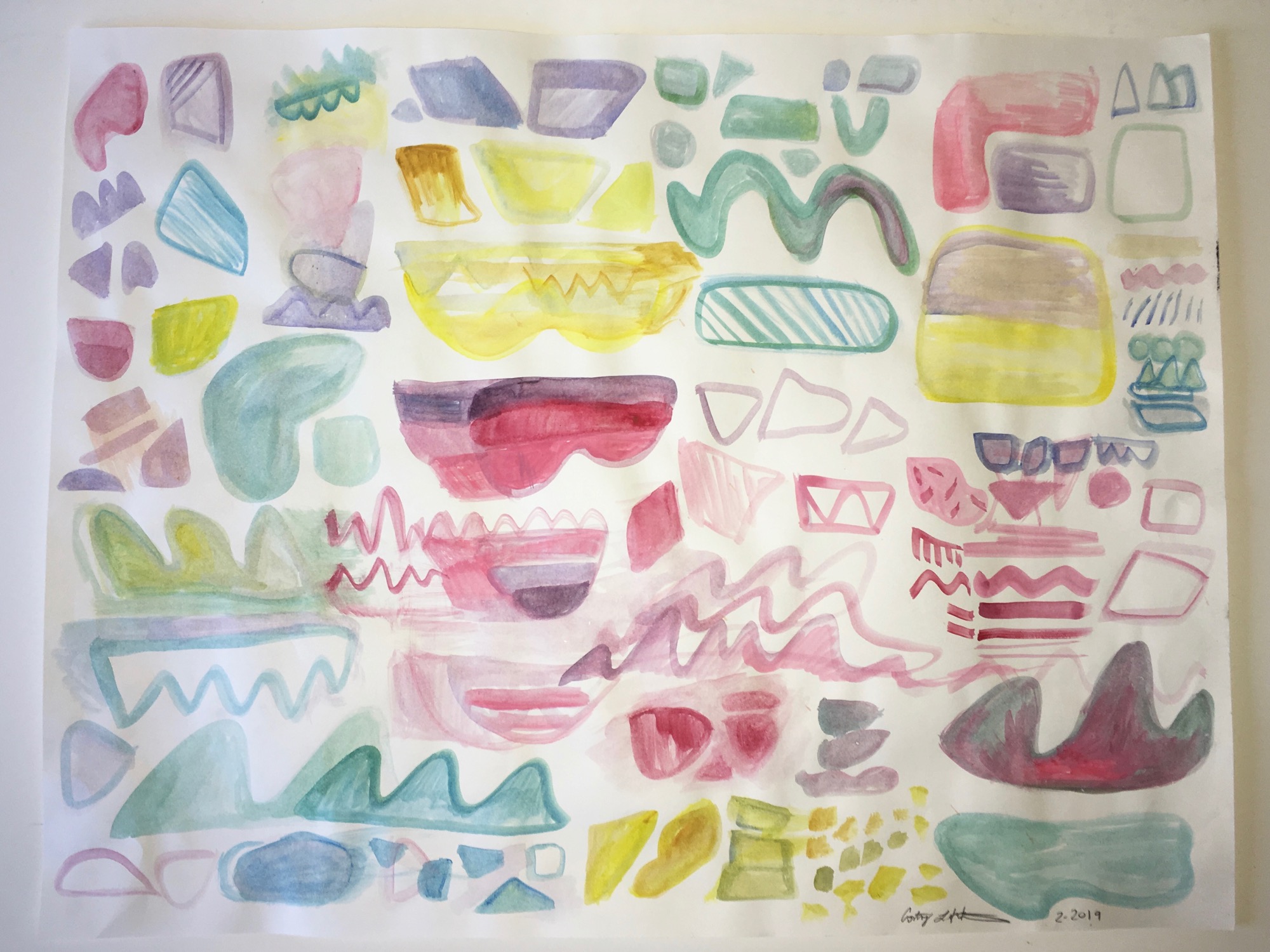 Assorted Fun, Watercolor on Paper, 18 x 24 inches, 2019