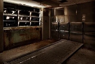 Harlem Valley / Wingdale # 9657 - Building 25 - Morgue, 2012 photograph 32 1/4" x 45 3/8"