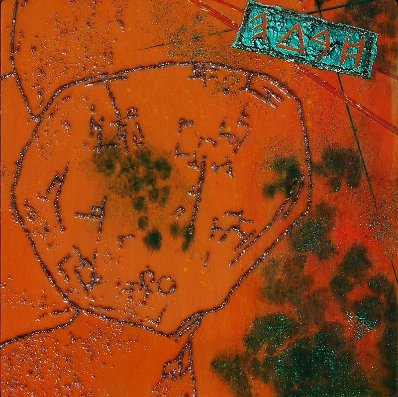 Biblical Ruins in a Temperate Climate , 2008 mixed media on panel 9 x 9"