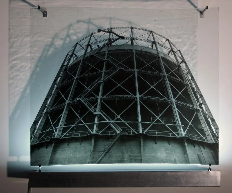 Lace Girders , 1993 photo emulsion on handmade glass (1/3) 28 1/2 " x 29 1/2 "