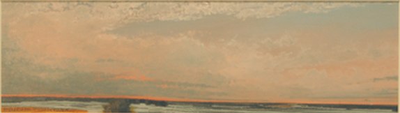 Evening of Fresh Snow , 2009 oil on paper 17 1/4 " x 36 1/2 "