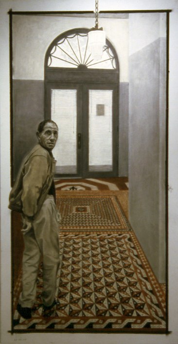 Self (66-04) , 2003 charcoal, pastel, wax on paper 59 3/4 x 32 3/4 "