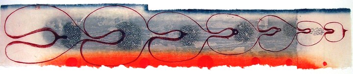 Hybrid , 2005 etching and woodcut (6/6) 14 3/8 " x 50 1/4 "