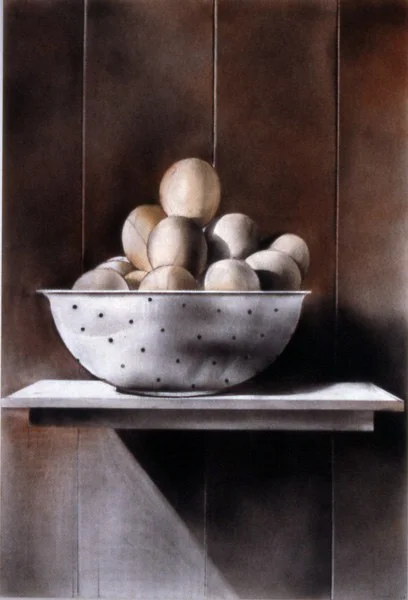 Eggs , 2001 conte crayon and dry pigment on paper 41 1/2 " x 29 1/4 "