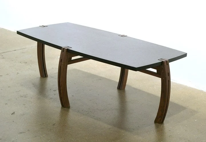 Java Table environ, walnut and cherry woods 17" x 50" x 26"