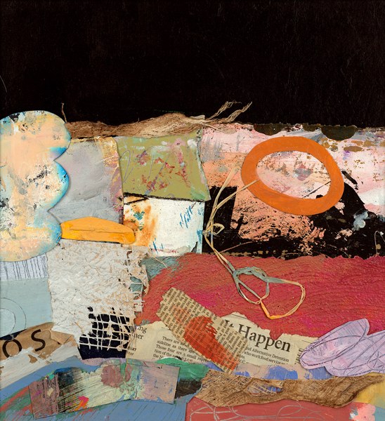Happening , 2006 mixed media 22" x 22 1/2 "