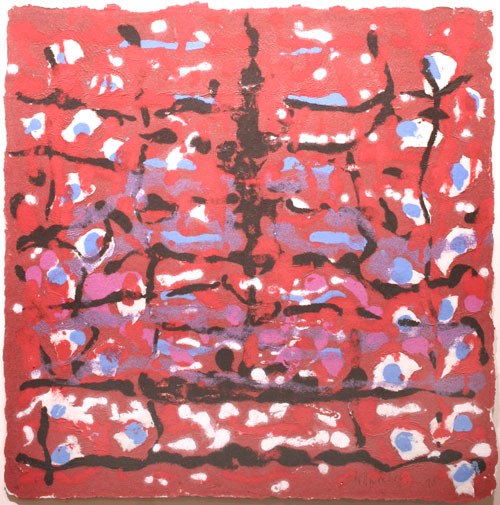 Untitled, 1995 monotype pulp painting 18 1/2 " x 18 1/2 "
