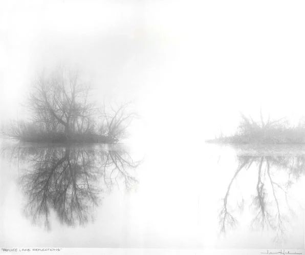 Refuge Lake Reflections #2, 1994 black and white photograph 30" x 34"