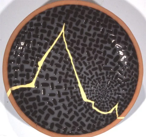 Invisible Moonbite: Yellow Shift Landscape, 1995 ceramic 18 1/4 " x 2 3/4 "