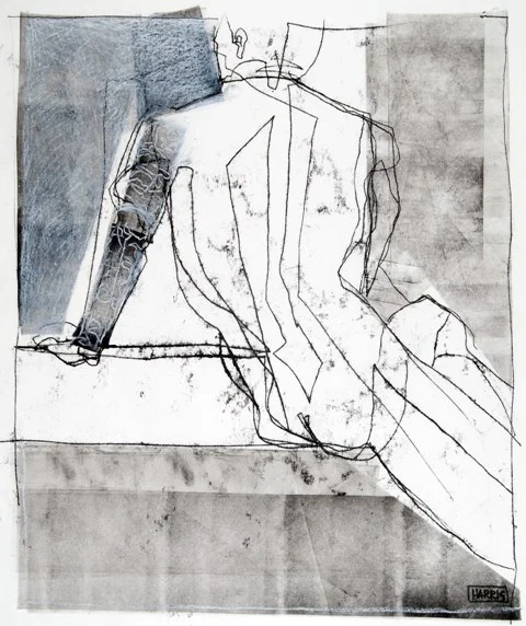 Mark with Tattoo , 2009 monoprint 31" x 25"