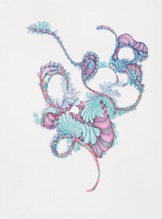 Julia Fernandez-Pol "Reptillian," 2009 ink on paper 34 1/4" x 26 3/4"