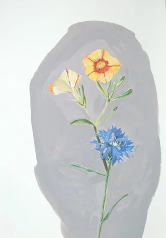 Cornflower , 2014 gouache on paper 17" x 13 1/2 "