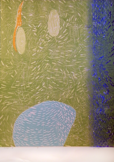 "Twilight-B," 2014 1/1 woodcut print 43 1/4" x 31 3/8"