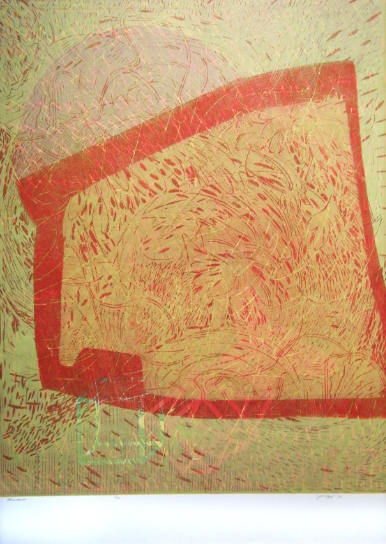 "Window," 2012 2/4 woodcut print 43 1/4" x 31 3/8"