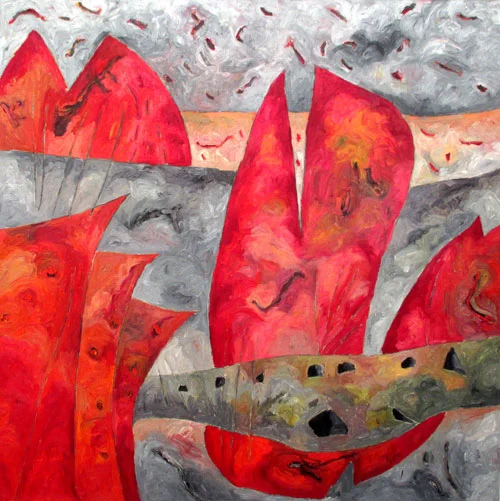 A River , 2009 oil on canvas 42 1/4" x 42 1/4"