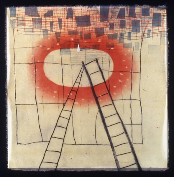 Left Ladder , 2003 etching and woodcut (7/7) 21 3/4" x 21 3/4"
