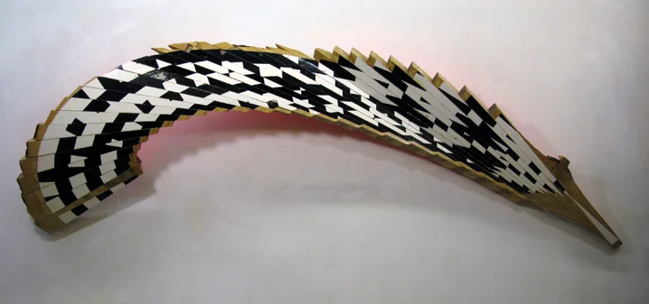 Eastern Hemlock Venture Piece #31 , 2012 enamel on eastern hemlock 46" x 123" x 12"