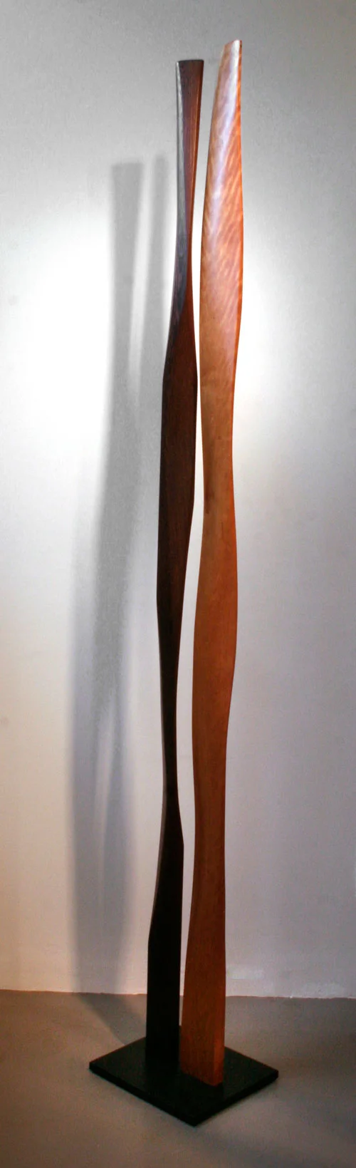 Gracious Duo , 2008 paperstone, cherry, wenge 97" x 14" x 12"