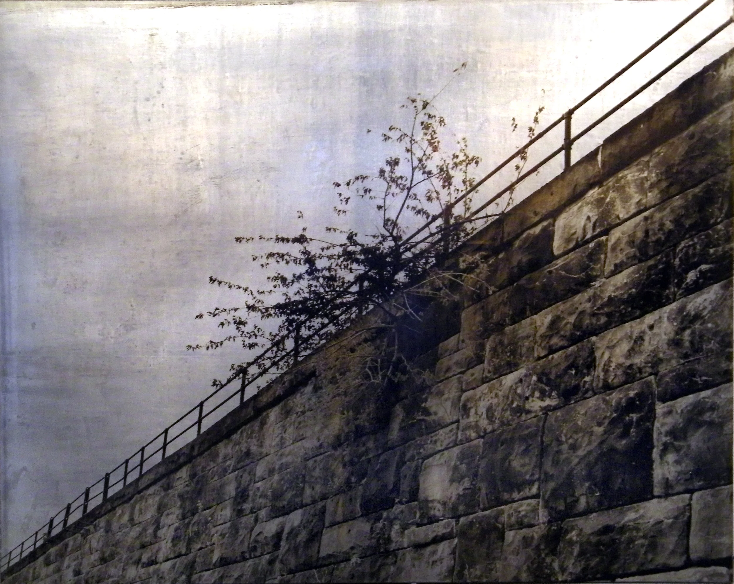 Natural Bridge , 1992 photo emulsion on lead (1/2) 29 3/8" x 37"