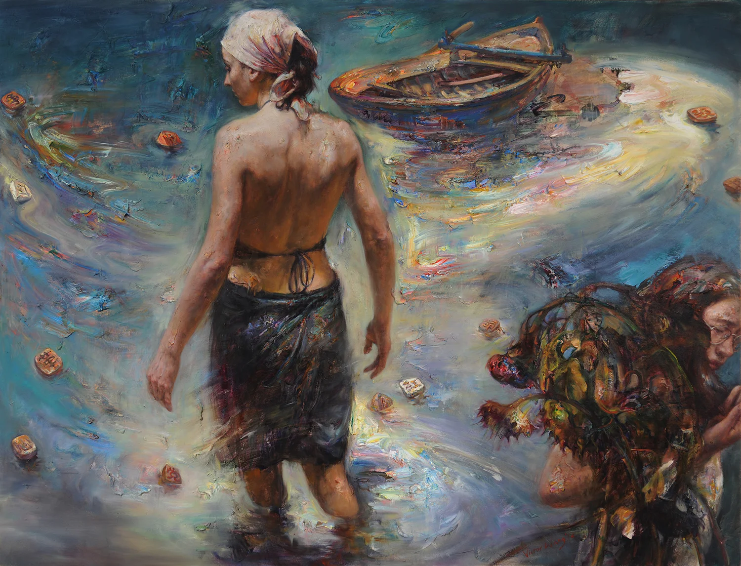 Reaching the Past , 2012 oil on canvas 48 1/4" x 63 1/4"