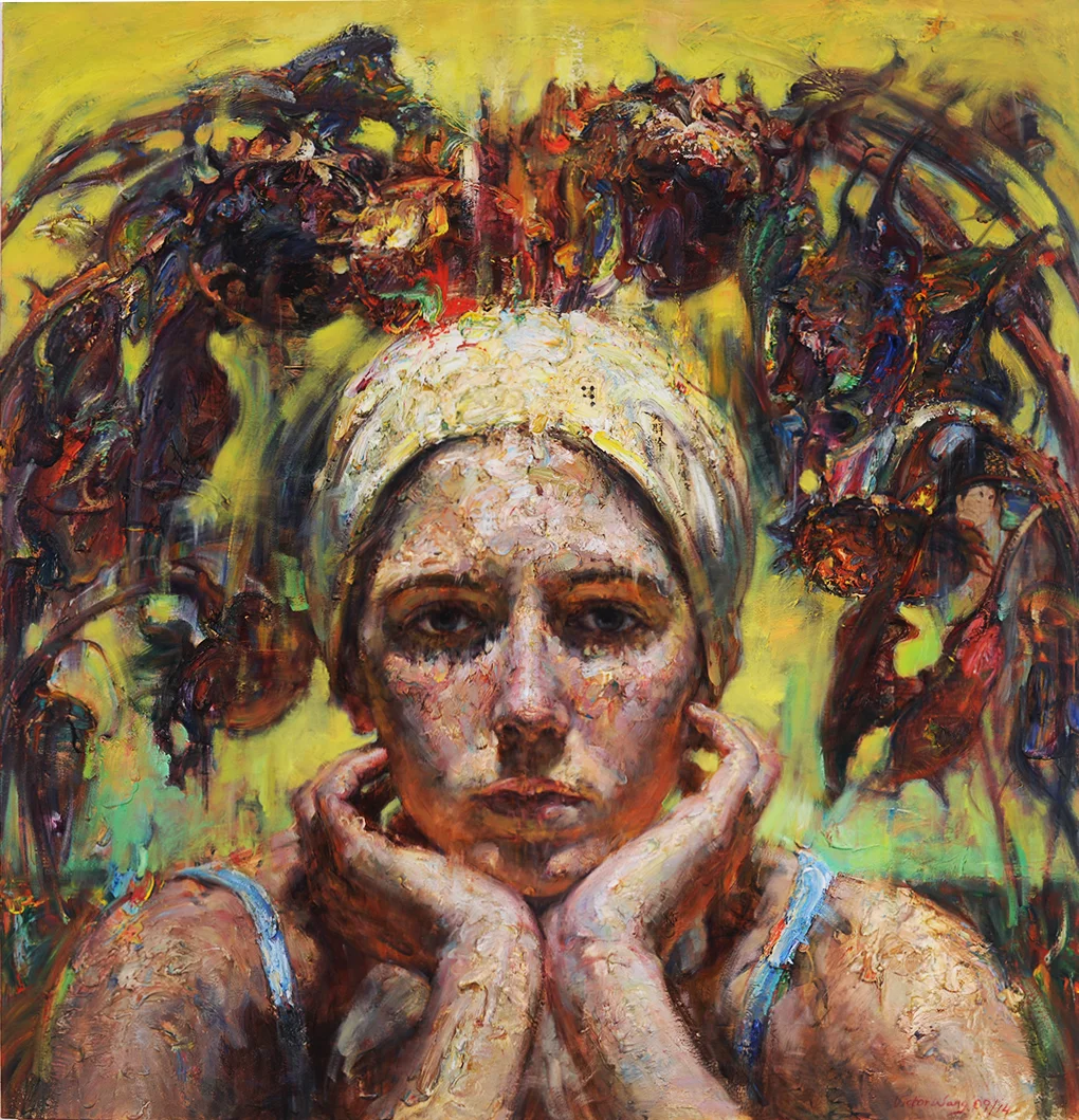 Silent Reflection , 2009/2014 oil on canvas 52" x 50 1/8"