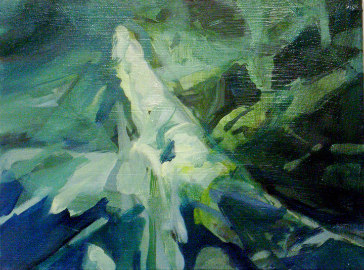 Elizabeth Thach Premontory , 2010 oil and acrylic on canvas 10 3/16" x 13 1/8"