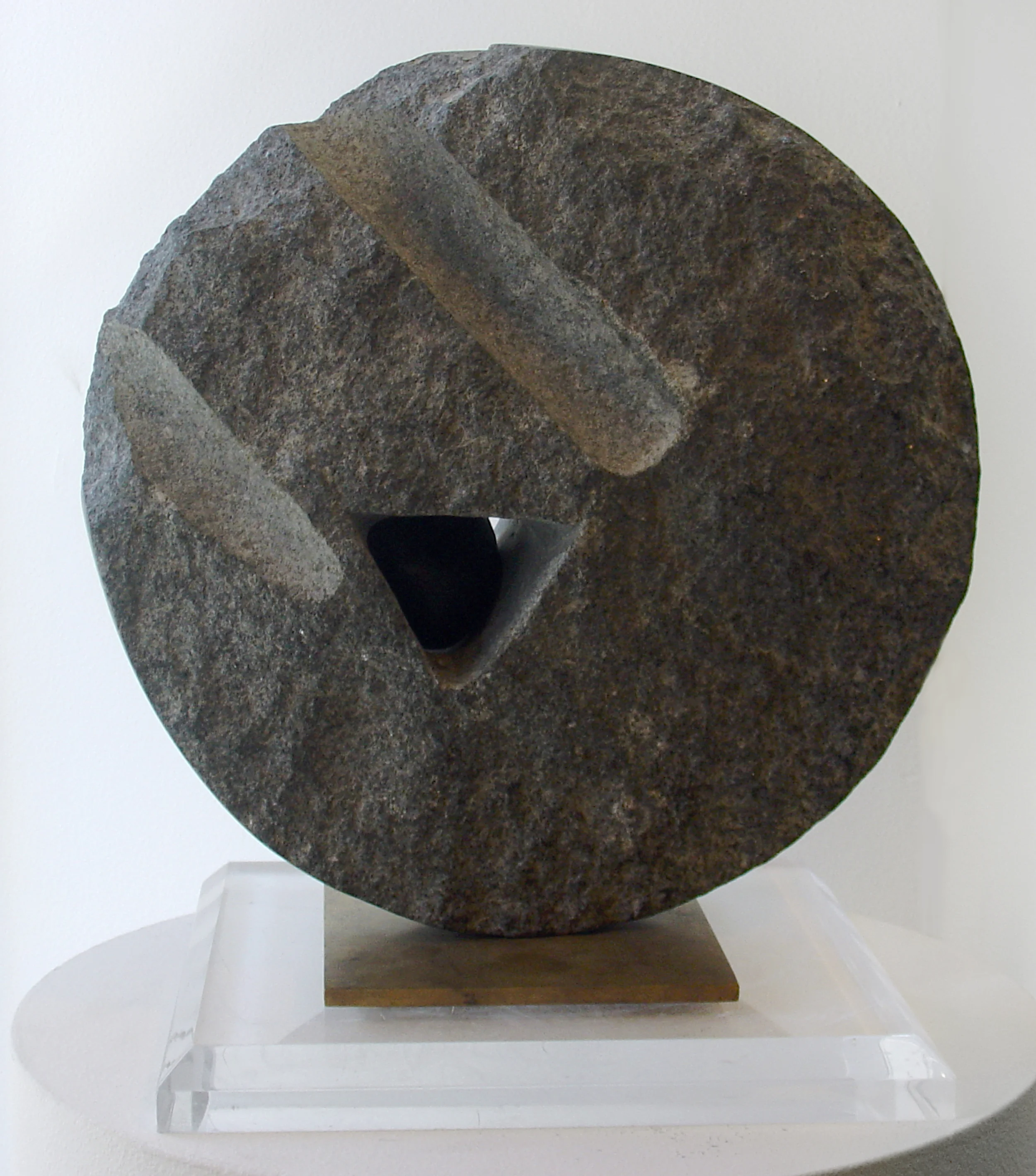 Lika Mutal Small Stone of Origin , 1998 black granite and onyx 12" x 12" x 5 1/4"