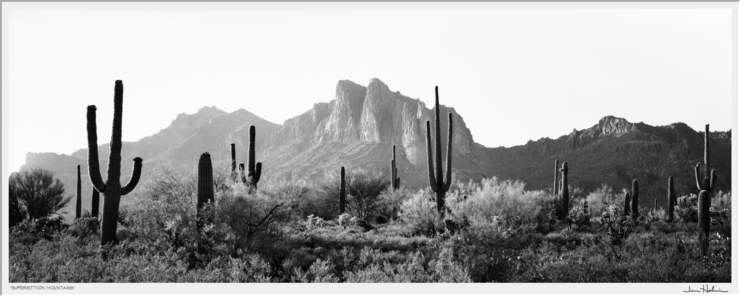 "Superstition Mountains," 1988 black and white photograph, print #29 31 1/8" x 41 1/4"