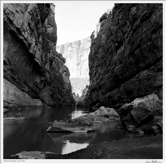 "Santa Elena Canyon," 2007 black and white photograph, print #1 25 1/8" x 25 1/8"