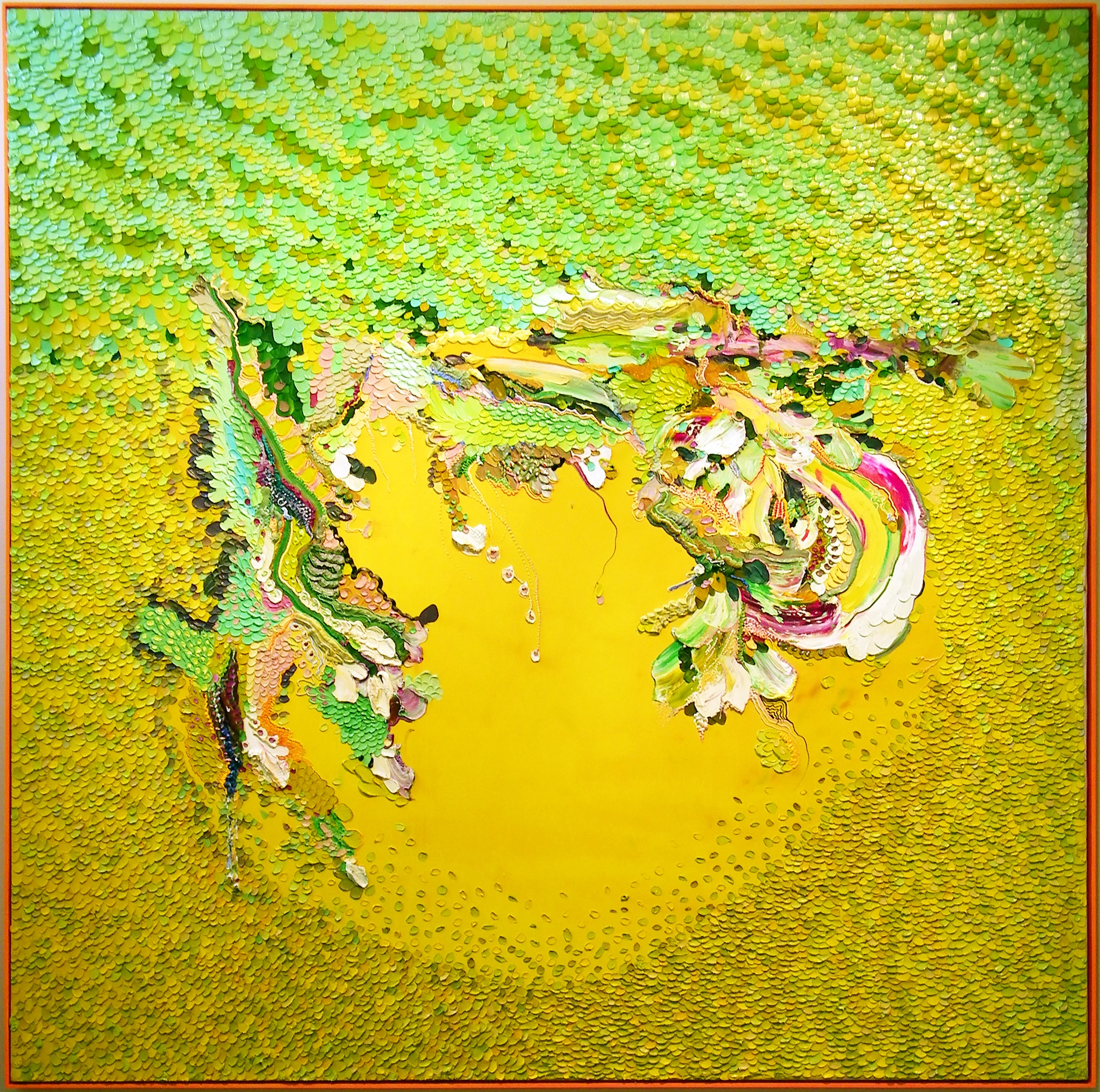Julia Fernandez-Pol, "Lilly Pad Light," 2008 oil on canvas 74" x 74"