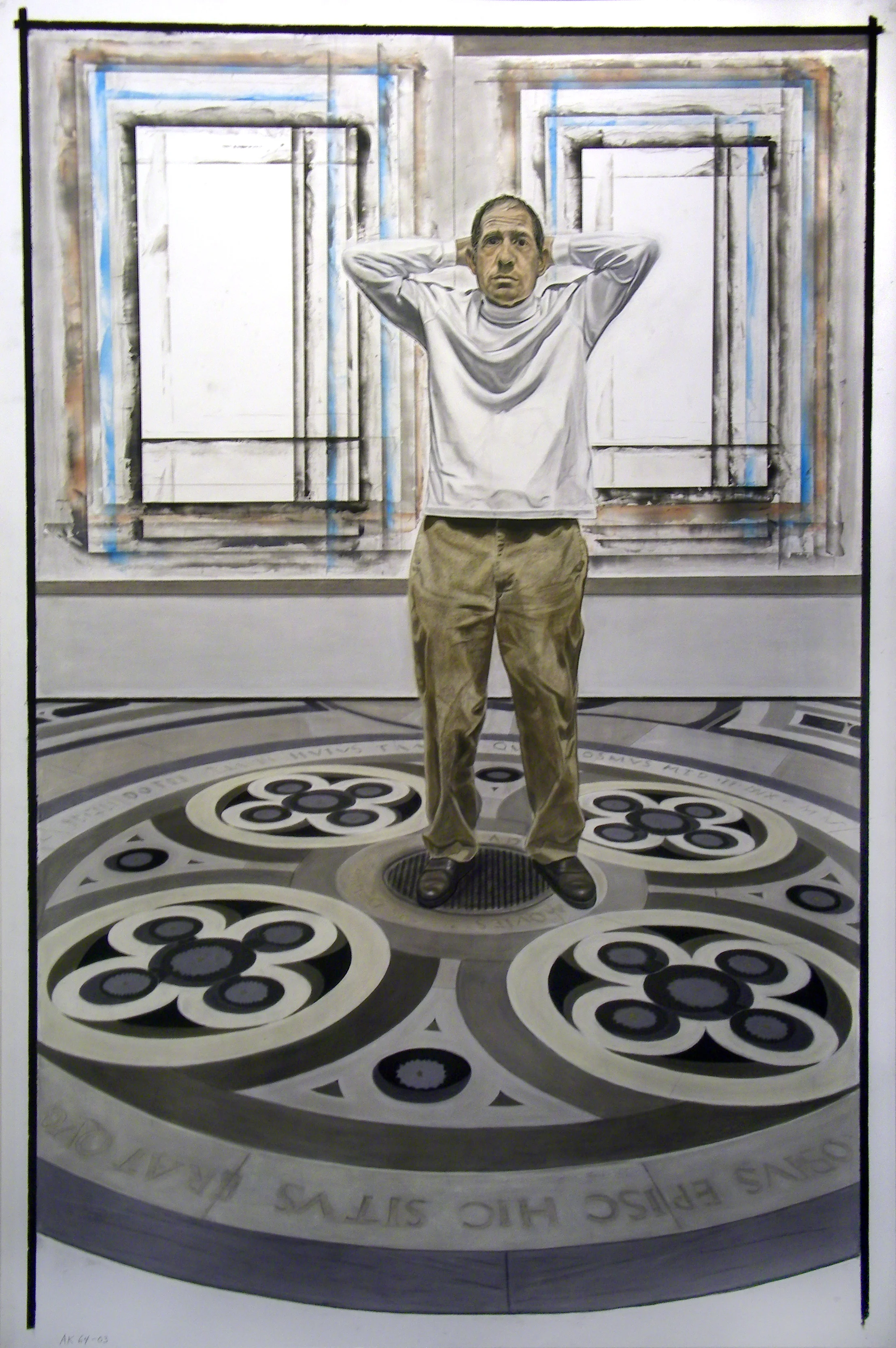 Art Kleinman, "Self (63-03)," 2003 charcoal, pastel, wax on paper 61 3/8" x 41 5/8"