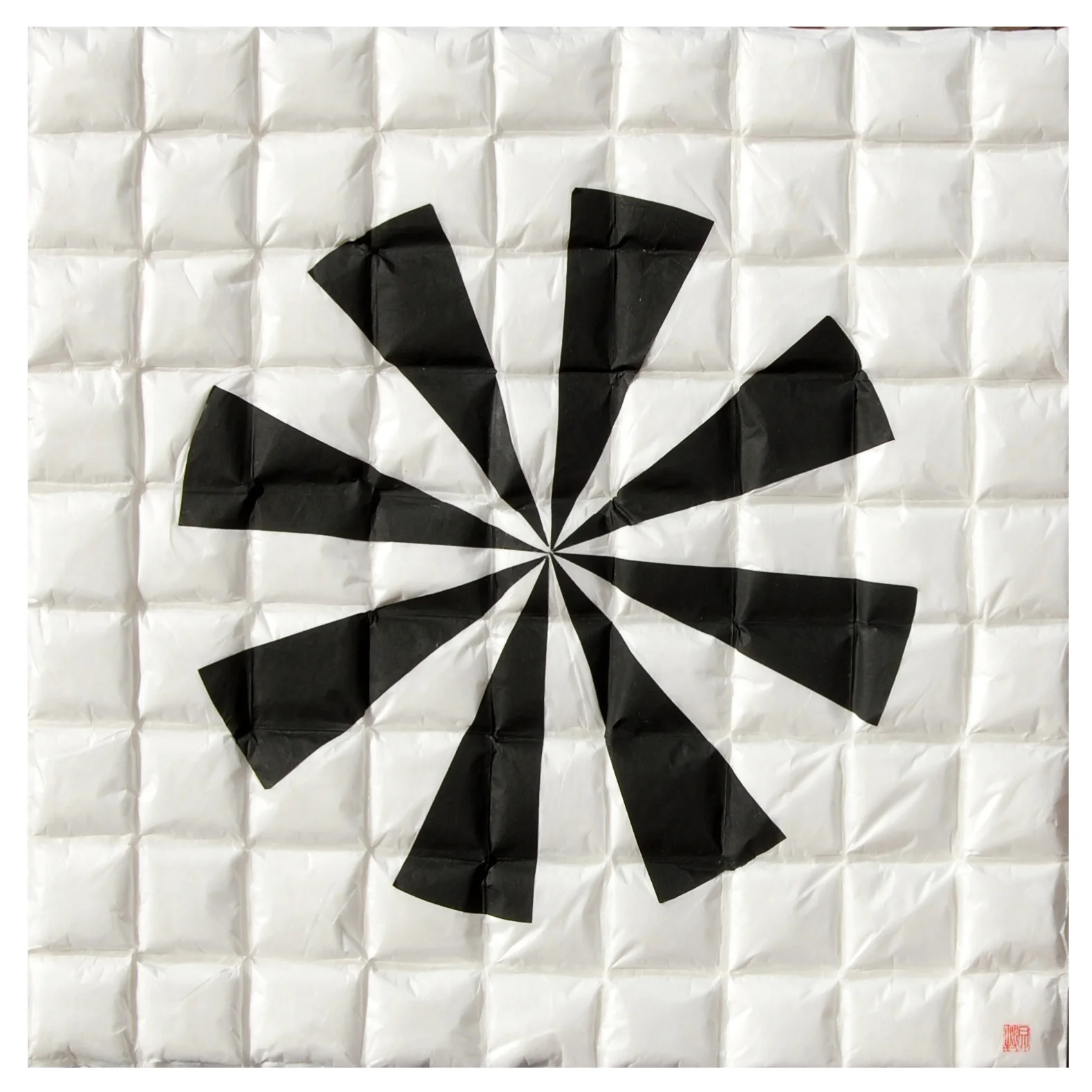Windmill 2 (In White) , 2014 transparent with Japanese paper 24 1/4" x 24 1/4"