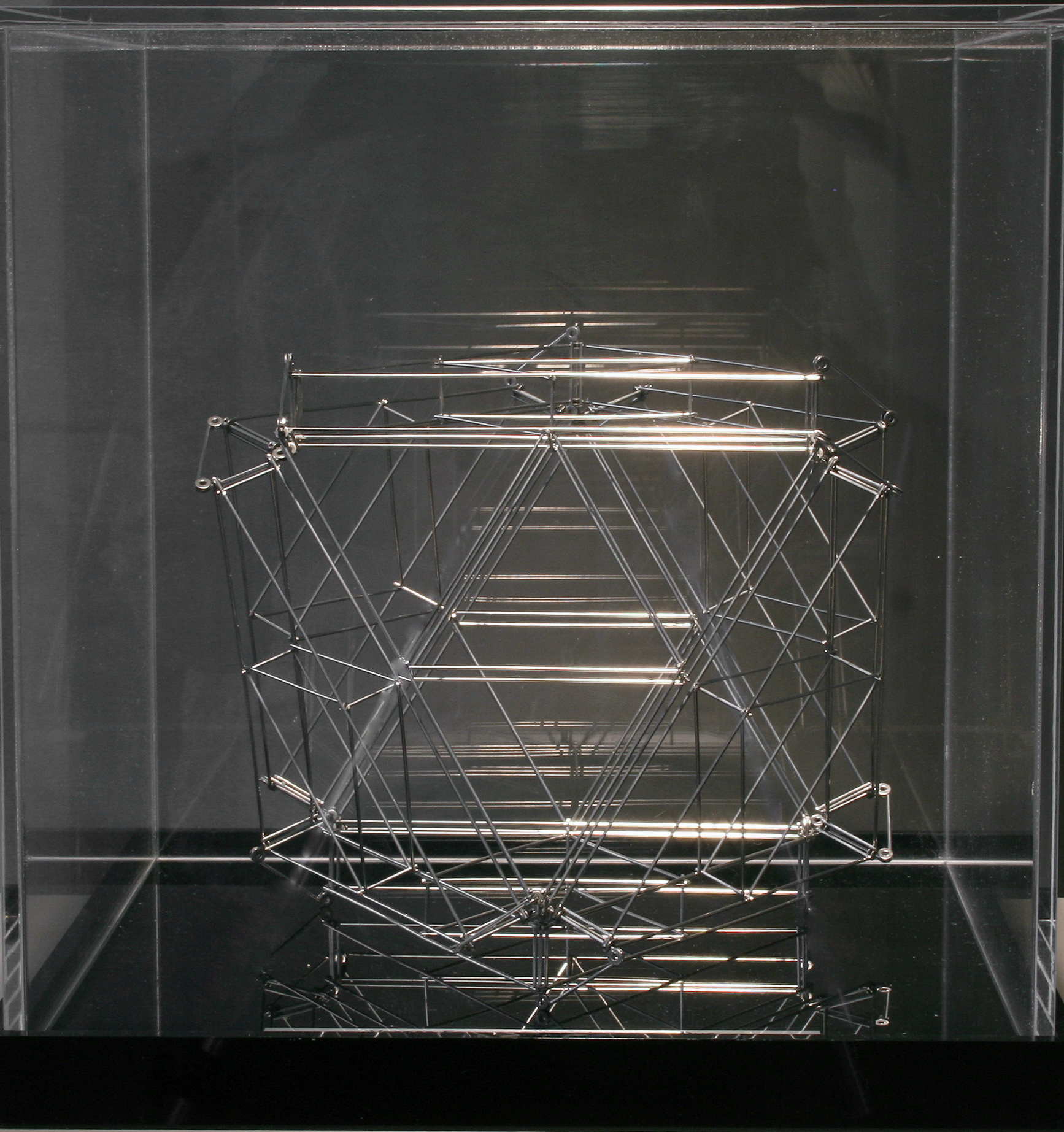 Buckminster Fuller, "Vector Equilibrium Jitterbug Duo," 1980 stainless steel, 4/10 8" x 9" x 7 1/2"