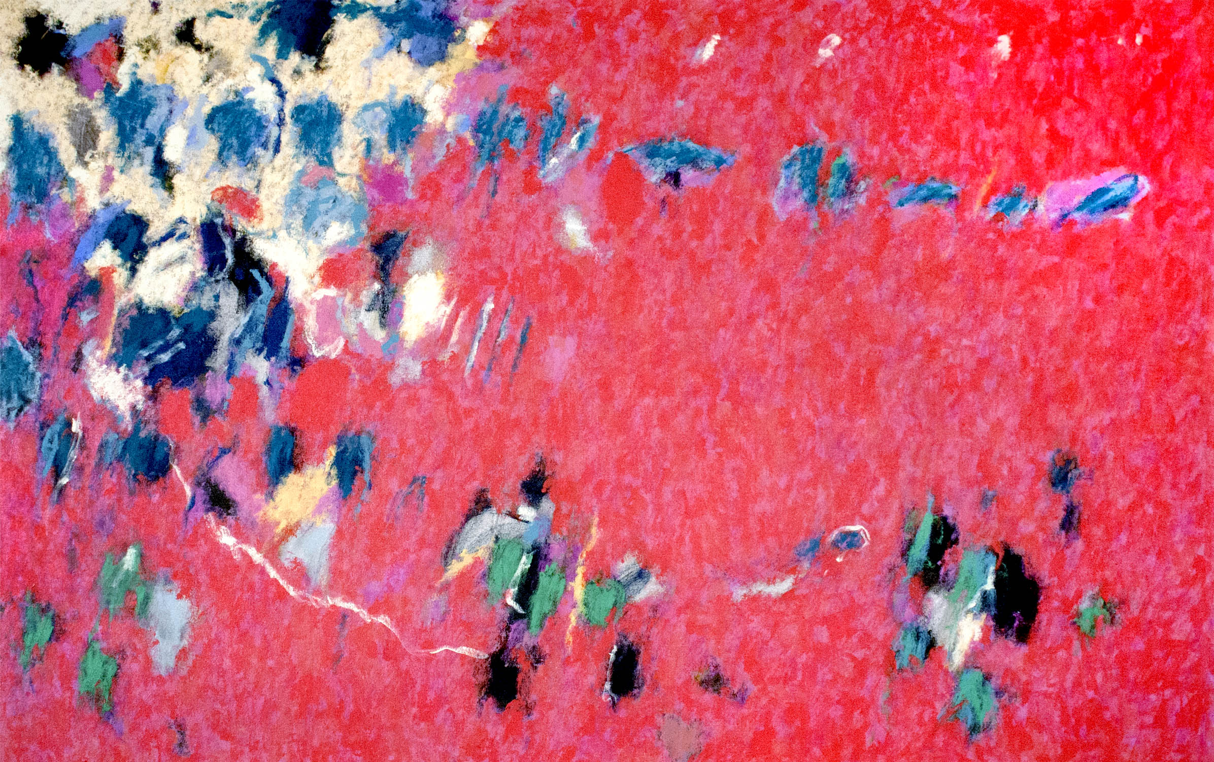 Fredrick Nelson, "Petite Fleurs," 2014 acrylic on canvas 36 1/2" x 56"